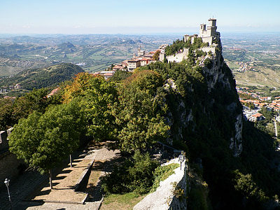 country, castle, san marino, landscape, europe, travel, old