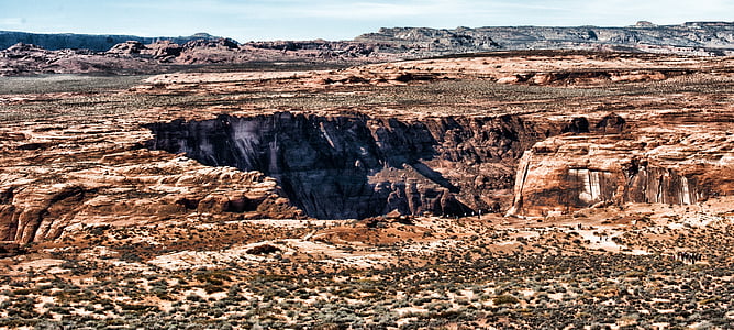Arizona, page en arizona, pliage de fer à cheval, sud-ouest, paysage, voyage, Canyon