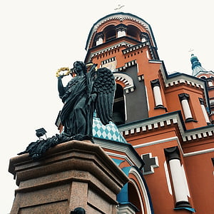 templom, templom, Irkutszk, Oroszország, kupola, kereszténység, Sky