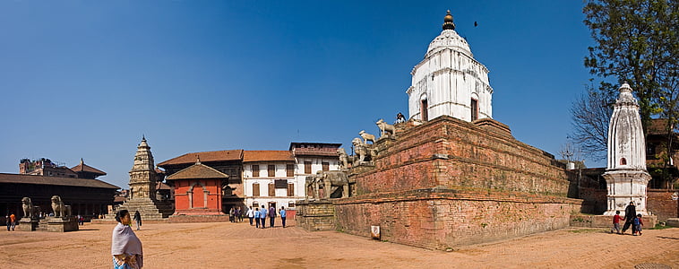 пътуване, Непал, Бхактапур, архитектура, сграда, туристически, улица