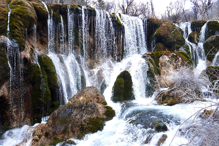 Jiuzhaigou, eau, Falls