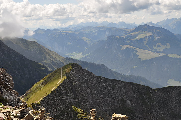 mäed, tippkohtumine, et aevastus, Šveits, maastik, mägi, loodus