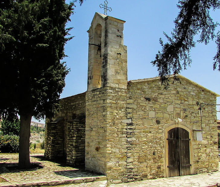 Cyprus, Ayia anna, kerk, orthodoxe, religie, het platform, steen gebouwd