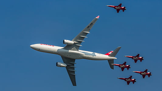 uçak, hava gösterisi, air14, hava gösterisi air14, Payerne, İsviçre, Airbus