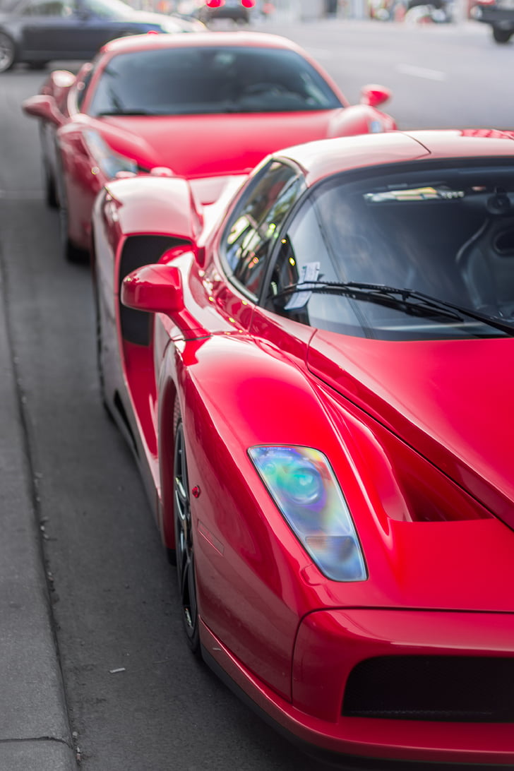 Ferrari, Enzo, rood, auto, vervoer, grond voertuig, geen mensen