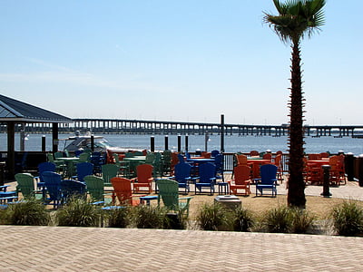 kasyno, Deck, rozrywki, Plaża, krzesła, piasek, Kolor