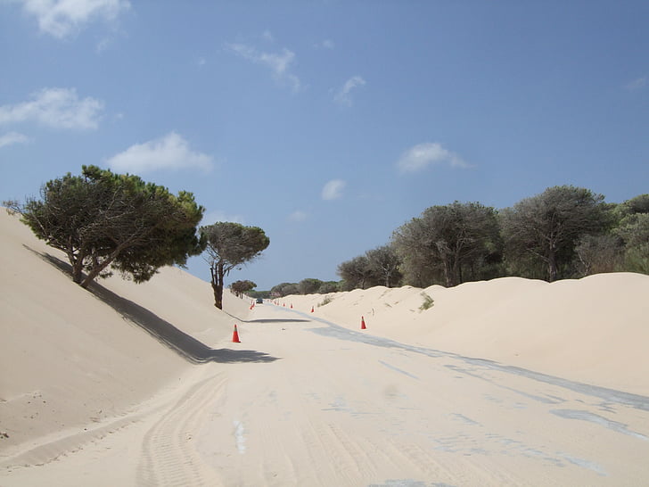 arena, carretera, naturaleza