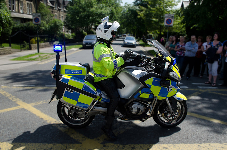 politie, wet, fiets, motorfiets, uniform, patrouille, baan