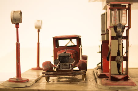 benzínové pumpy, Vintage, staré, Antique, auto, hračka, retro
