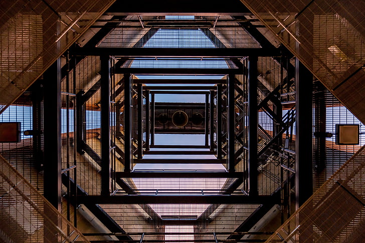 architecture, low angle shot, perspective, steel, tower