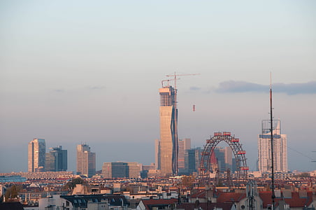 Vienna, Ferris wheel, đường chân trời, kiến trúc