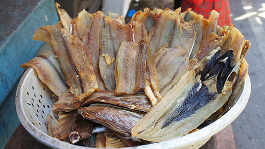 Port, Fisherman's bastion v hong Kongu, ryby, sušené ryby