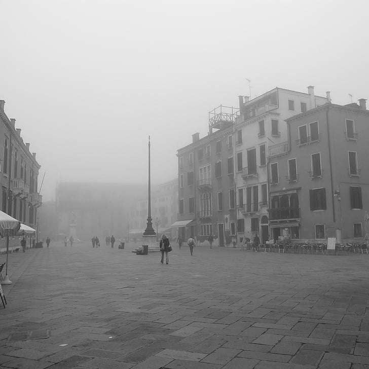 Italien, Venedig, Venedig morgon, dimma, landskap, lugnt, Dawn