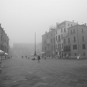Taliansko, Benátky, Benátky ráno, hmla, Príroda, tichý, Dawn