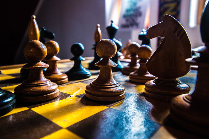 šachy, bílá, deska, hra, strategii, černá, Král