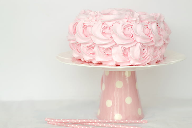 torta, slatki, roza, rođendan, Valentinovo, Valentinovo, liječenje