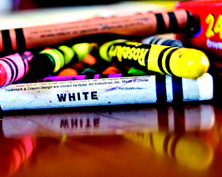 ดินสอสี, สีขาว, สี, เด็ก, ศิลปะ, หลายสี