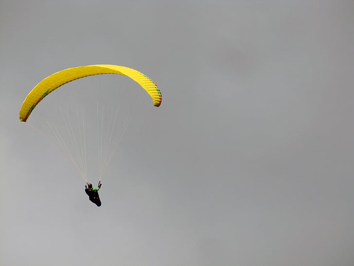 парашут, час, погана погода, жовтий, Буря, екстремальні види спорту, політ