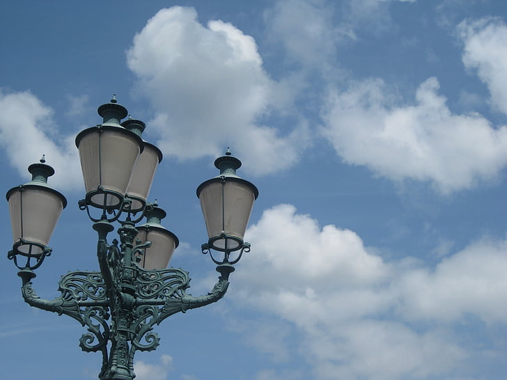 Sky, nuages, lanterne, Nuage, bleu