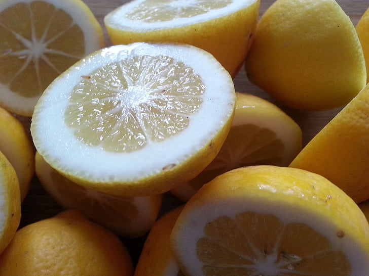 citróny, ovocie, jedlo, žltá, šťavnaté, čerstvé, Citrus