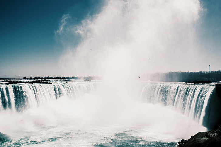 fotografia, cascades, cascada, Niagara, tardor, l'aigua, exposició prolongada