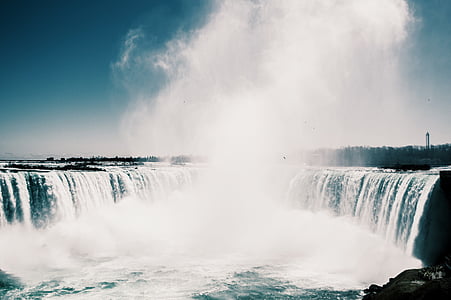Fotografía, saltos de agua, cascada, Niagara, caída, agua, larga exposición