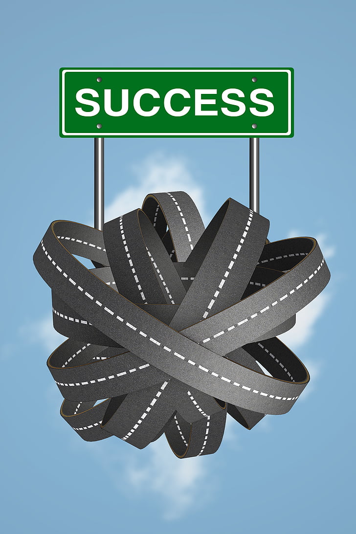 success, road to success, direction, business, road, way, path