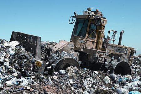 compactor, landfill, grader, trash, equipment, heavy, machine