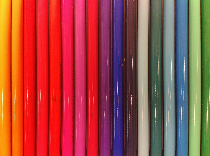 pena, pena, berwarna pensil, warna-warni, warna pensil, menulis aksesoris, warna