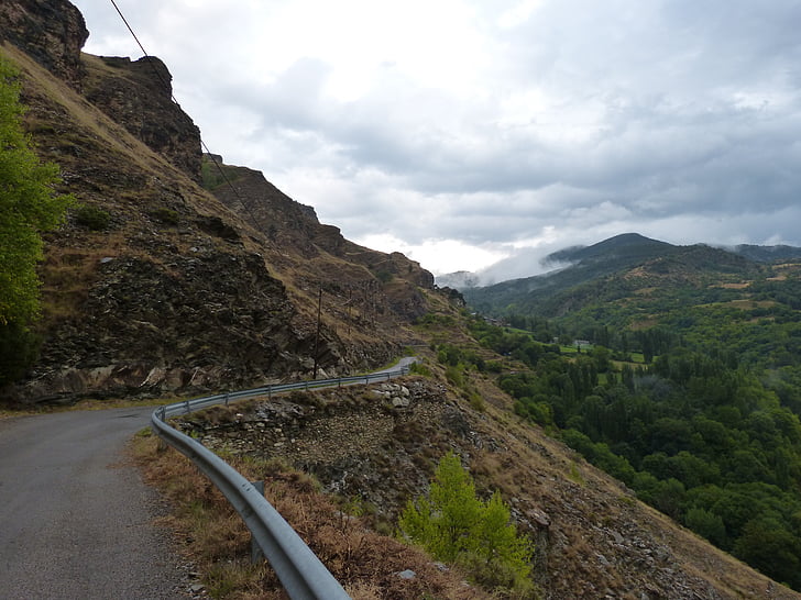 maantee, pyrenee catalunya, maastik, kõrge mägi, torm, Pallars sobirà
