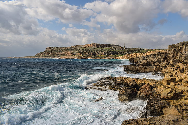 Κύπρος, Κάβο Γκρέκο, Ακρωτήριο, ροκ, στη θάλασσα, ακτογραμμή, εθνικό πάρκο