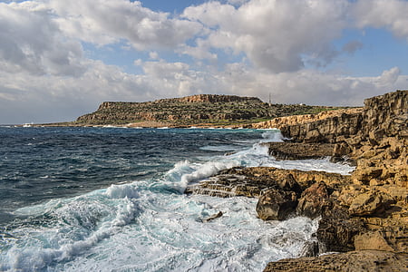 塞浦路斯, 卡沃 greko, 海角, 岩石, 海, 海岸线, 国家公园