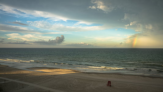 pláž, Západ slunce, Duha, voda, obloha, Já?, Sunset beach