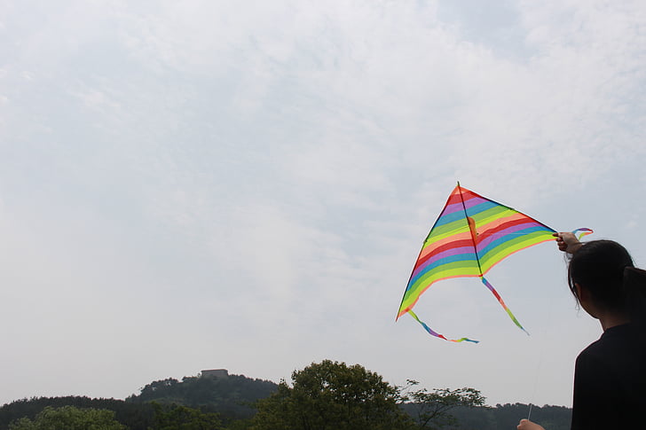 kite, himmelen, folk