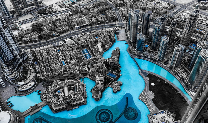 Dubai, skyline, City, arkitektur, skyskrabere, skyline af dubai, storby