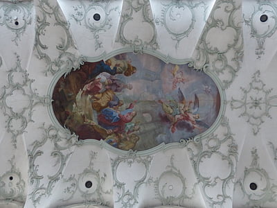 katto maalaus, huopa, Stiftskirche-kirkko, st Peter, Salzburg, roomalaiskatolinen, luostarin kirkko, Stift Pietarin