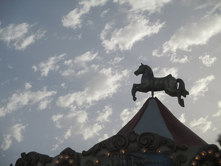 Carrousel, cheval, Sky