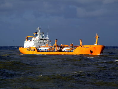nave, carga, Rotterdam, Holanda, mar, oceano, água