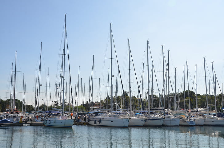 Marina, zeilboot, jacht, haven, dok, water, poort