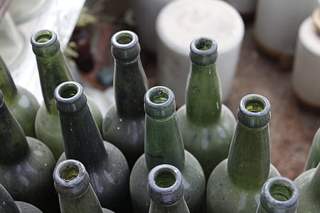 botol, berdebu, Vintage, pembotolan, baris, Winery, lama