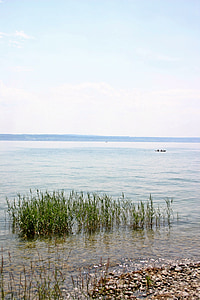 Lago de Constança, seixo, água, banco, à beira do lago, Lago, Alemanha