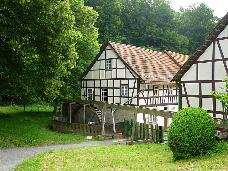 dzirnavas, Upper mill, kopņu, Mühlbach, Nostaļģija, vecais, mājas