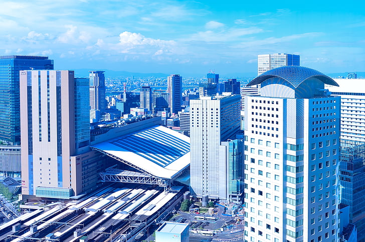 peisaj, Japonia, City, staţia de, Osaka station, proiect de lege, Osaka
