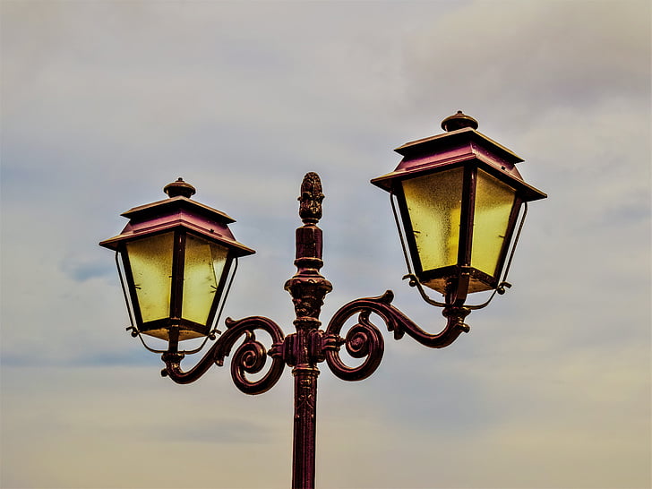 Lucerna, světlo, lampy, elegantní, pouliční lampy, osvětlovací zařízení, venku