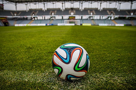 the ball, stadion, football, the pitch, grass, game, sport