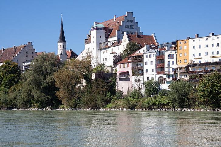 wasserburg, river, city, fixing, castle, architecture, water