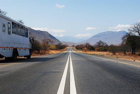 road, africa, safari, tanzania, landscape, wide, wilderness