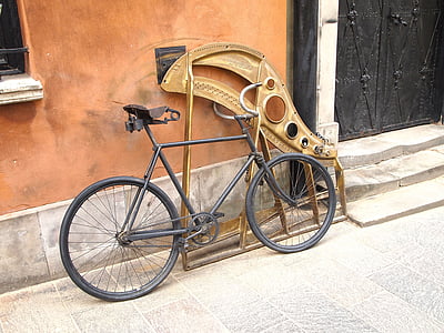 자전거, 오래 된 자전거, 바르샤바, 오래 된 도시, 폴란드, 오래 된 도시, 여름