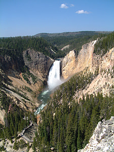yellowstone superior cai, Parque Nacional de Yellowstone, Rio, cai, cênica, natureza, Cachoeira