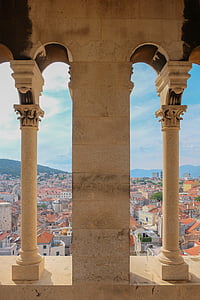 Croazia, vista dall'alto, Viaggi, città, città, finestra, paesaggio urbano